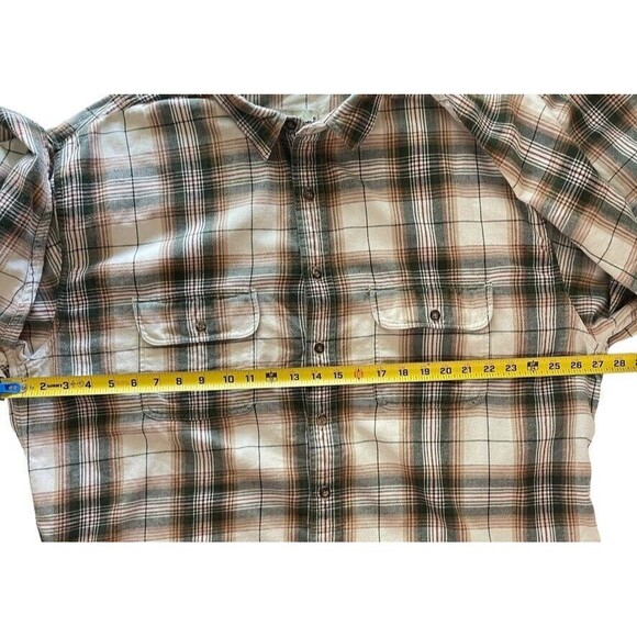 VTG 90s Eddie Bauer Double Pocket Plaid Flannel Button Shirt XL Tall Outdoors - Picture 8 of 12
